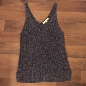 ~Loft~ Navy and white knit tank top
